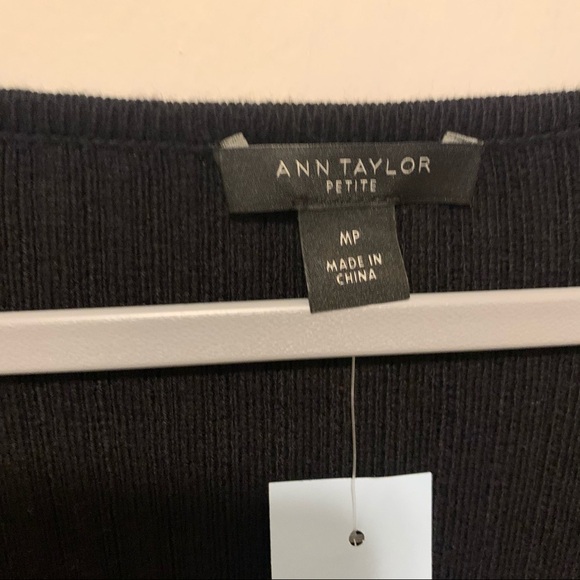 Ann Taylor Black White Striped Cotton Blend MIDI Sweater Dress Size MP NWT - Picture 6 of 6